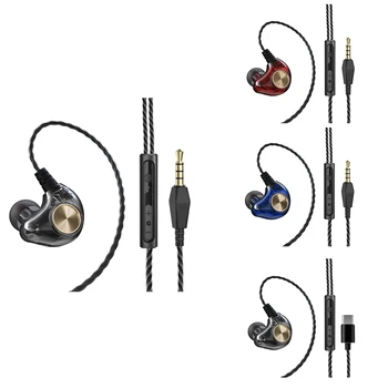Ушите Hi-FI слушалки с Кабел, Спортни слушалки, 5D Стерео Слушалки със съраунд бас, Слот за слушалки